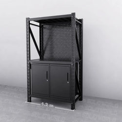 1.2m(L) 2-Cabinet Steel Pegboard Workbench