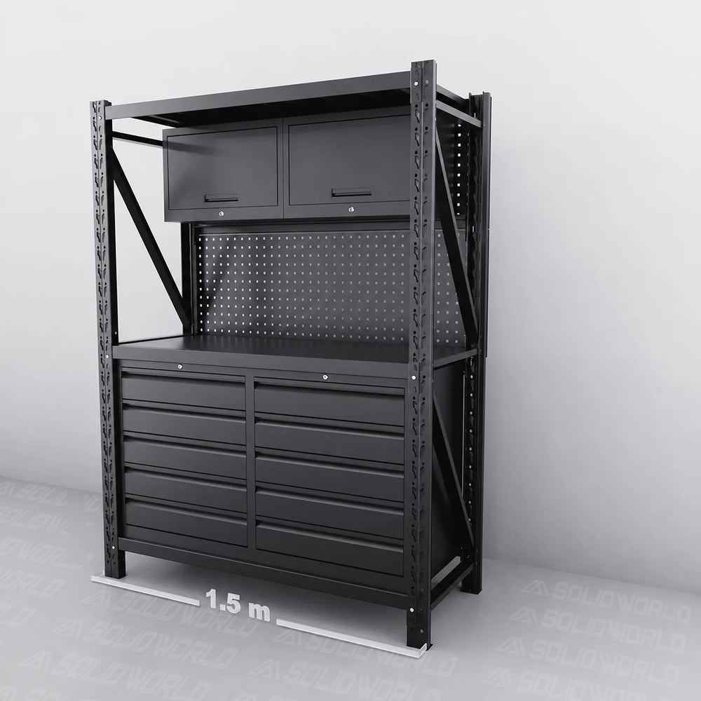1.5m(L) 10-Drawer Steel Pegboard Workbench