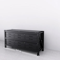 2m(L) x 0.6m(D) 12-Drawer Steel Workbench