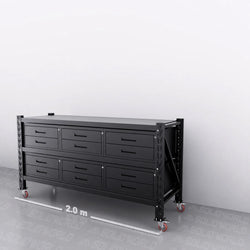 2m(L) x 0.6m(D) 12-Drawer Steel Workbench