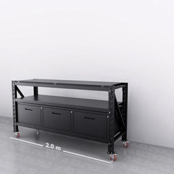 2m(L) x 0.6m(D) 3-Drawers Steel Workbench