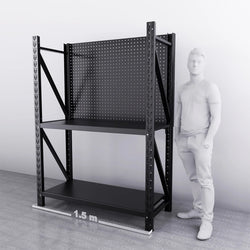1.5m(W) x 0.6m (D) 2-Shelf Workbench With 2 Pegboards