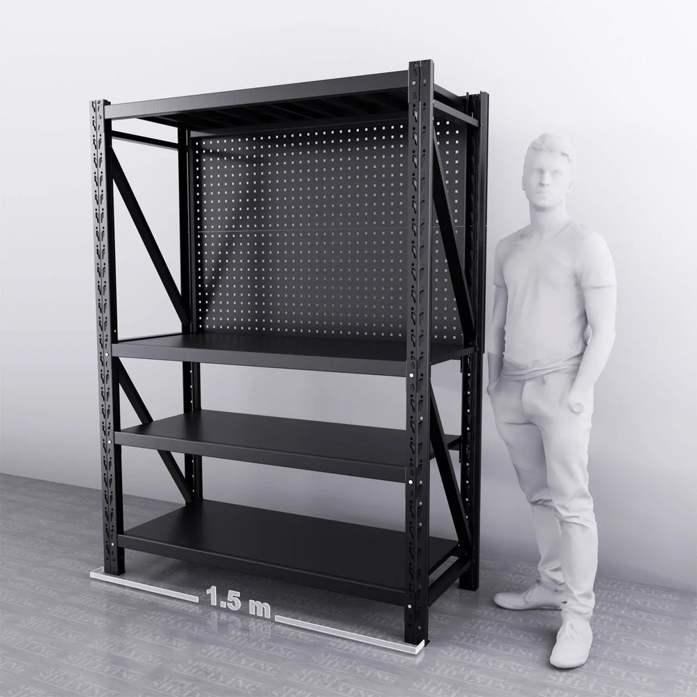 1.5m(W) x 0.6m (D) 2-Shelf Workbench With 2 Pegboards