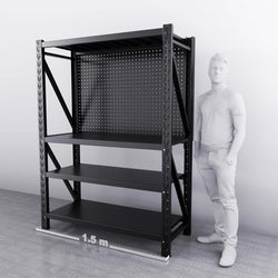 1.5m(W) x 0.6m (D) 2-Shelf Workbench With 2 Pegboards