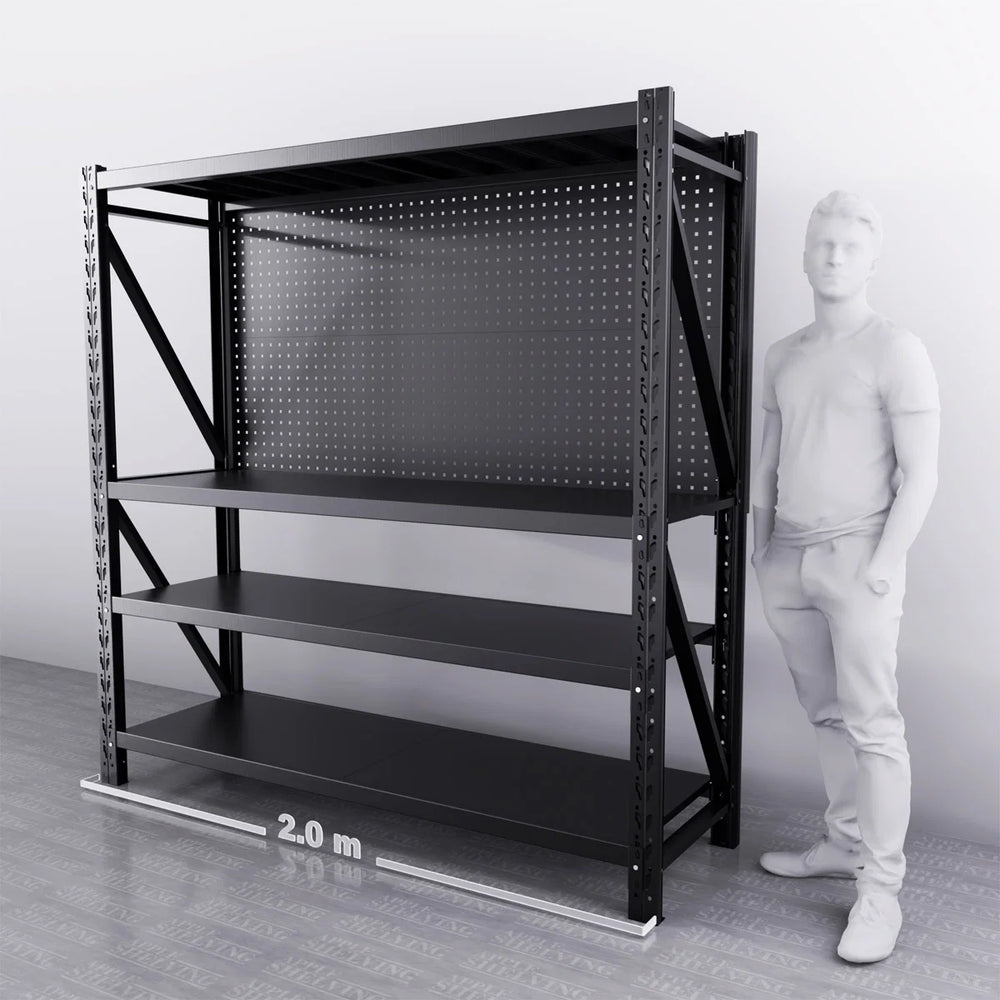 2m(W) x 0.6m(D) 2-Shelf Workbench With 2 Pegboards