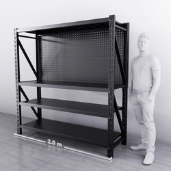 2m(W) x 0.6m(D) 2-Shelf Workbench With 2 Pegboards