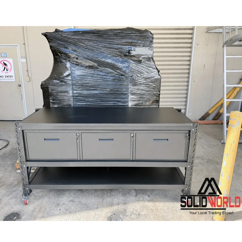 2m(L) x 0.6m(D) 3-Drawers Steel Workbench
