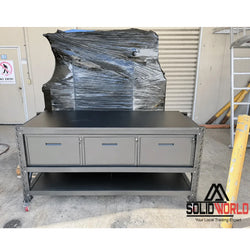 2m(L) x 0.6m(D) 3-Drawers Steel Workbench