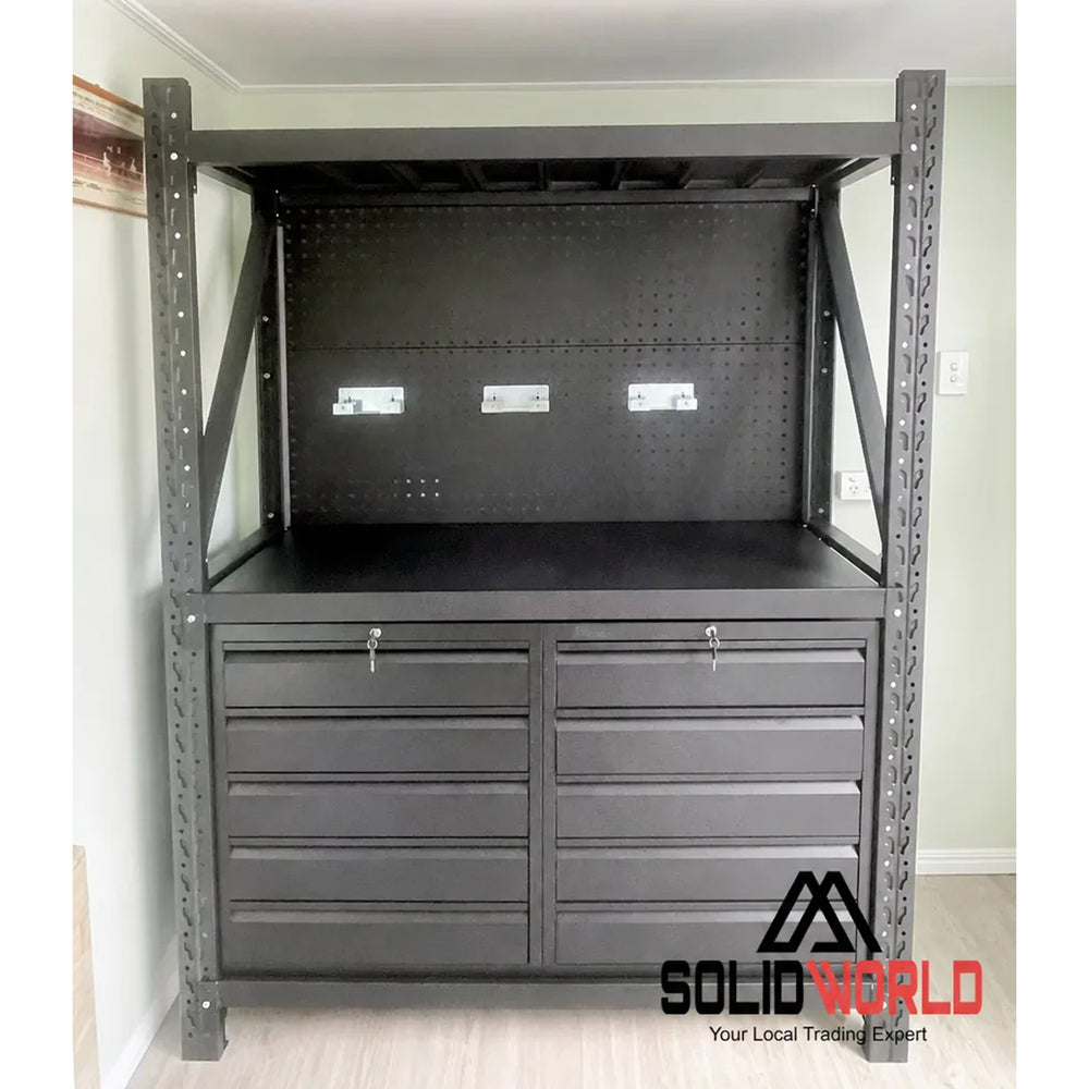 1.5m(L) 10-Drawer Steel Pegboard Workbench