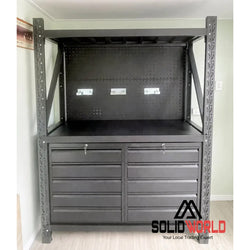 1.5m(L) 10-Drawer Steel Pegboard Workbench