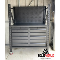 1.5m(L) 10-Drawer Steel Pegboard Workbench