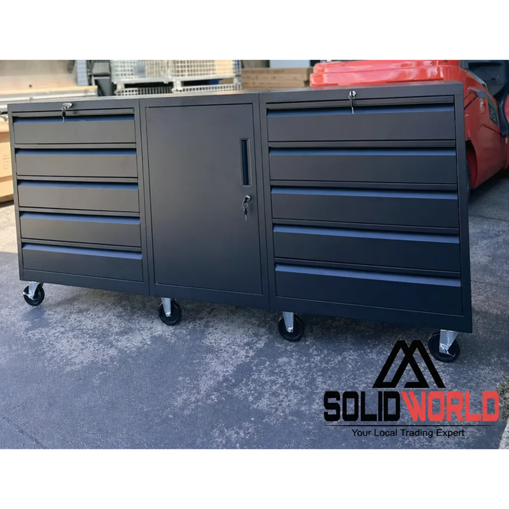 72'' Connected 10-Drawer & Cabinet Roller Toolbox