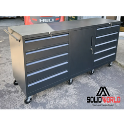 72'' Connected 10-Drawer & Cabinet Roller Toolbox