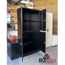 4-Door Storage Cabinet Lockable Cupboard (Steel)