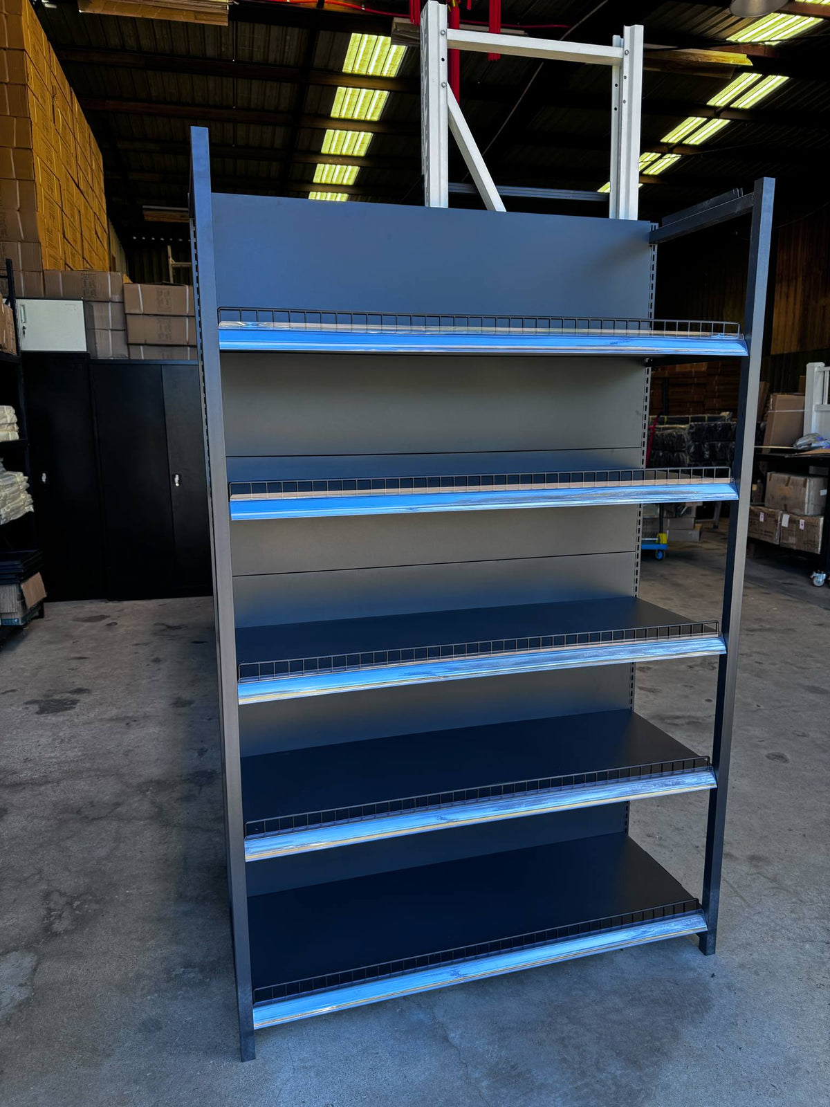 0.92m W x 1.9m H x 0.47m D Metal Matte Black Retail Shelving