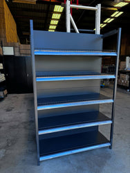 1.2m W x 1.9m H x 0.47m D Metal Solid Shelving-800KG Black