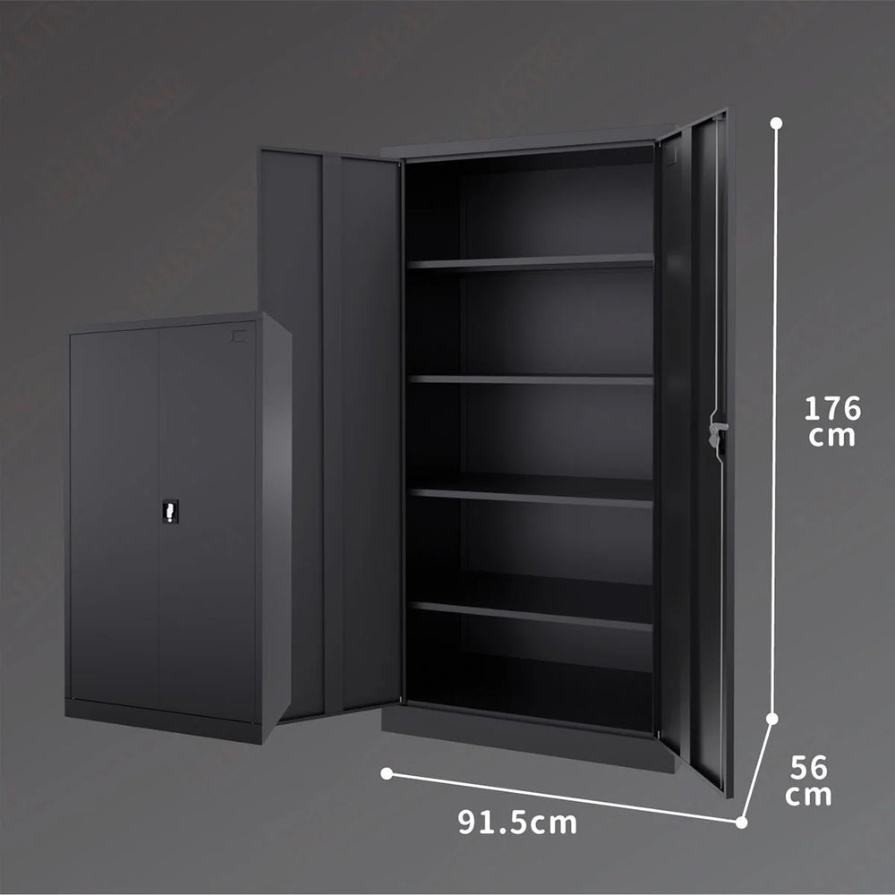 176cm height 2-Door Storage Cabinet Lockable Cupboard (Steel)