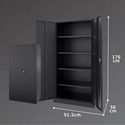 176cm height 2-Door Storage Cabinet Lockable Cupboard (Steel)