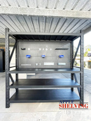 2m(W) x 0.6m(D) 2-Shelf Workbench With 2 Pegboards