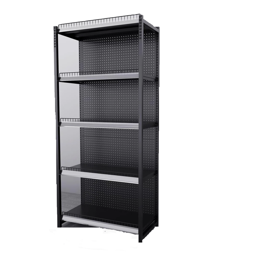 0.92m W x 1.9m H x 0.47m D Metal Matte Black Retail Shelving