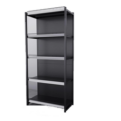 0.92m W x 1.9m H x 0.47m D Metal Matte Black Retail Shelving