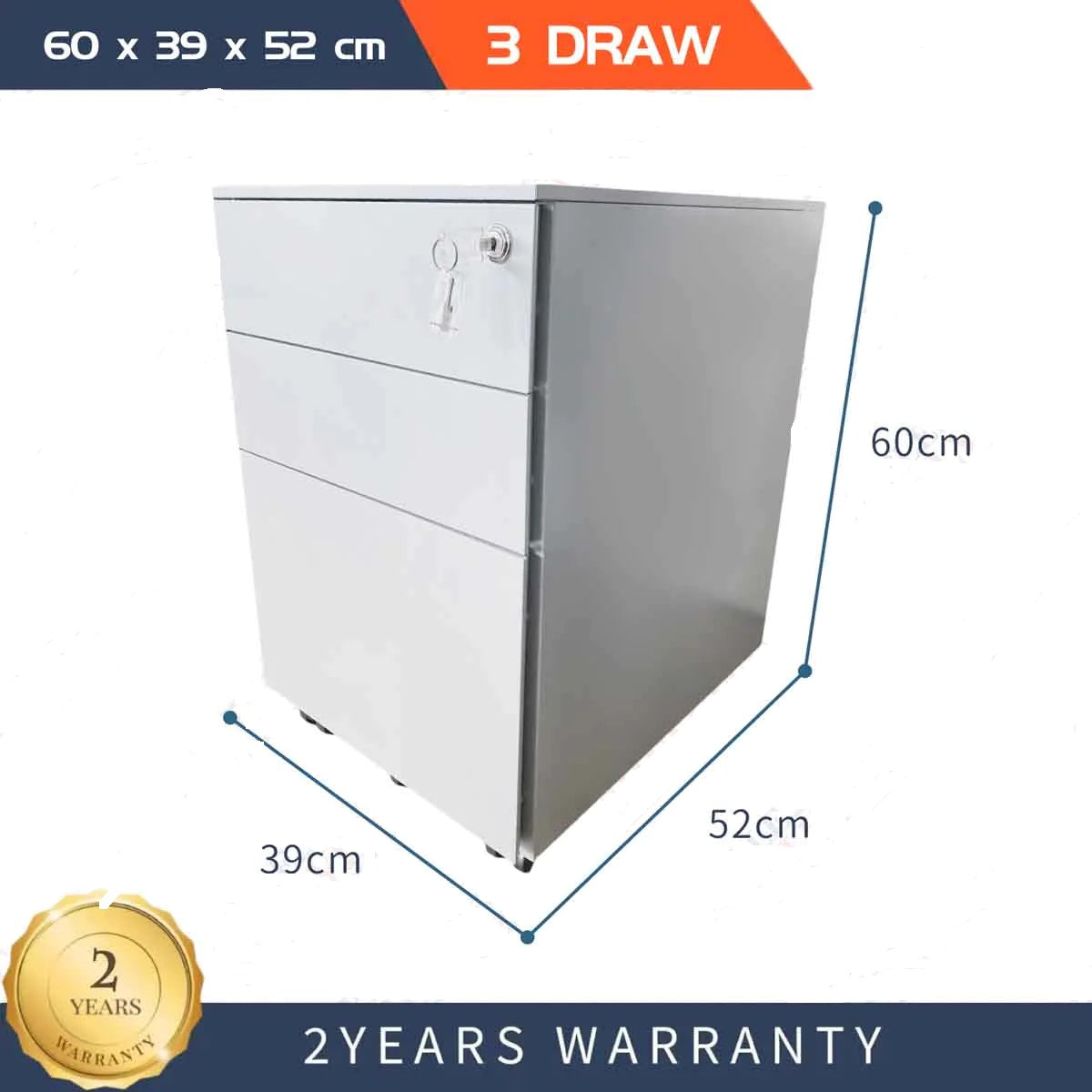 3 DRAWER MOBILE FILING PEDESTAL