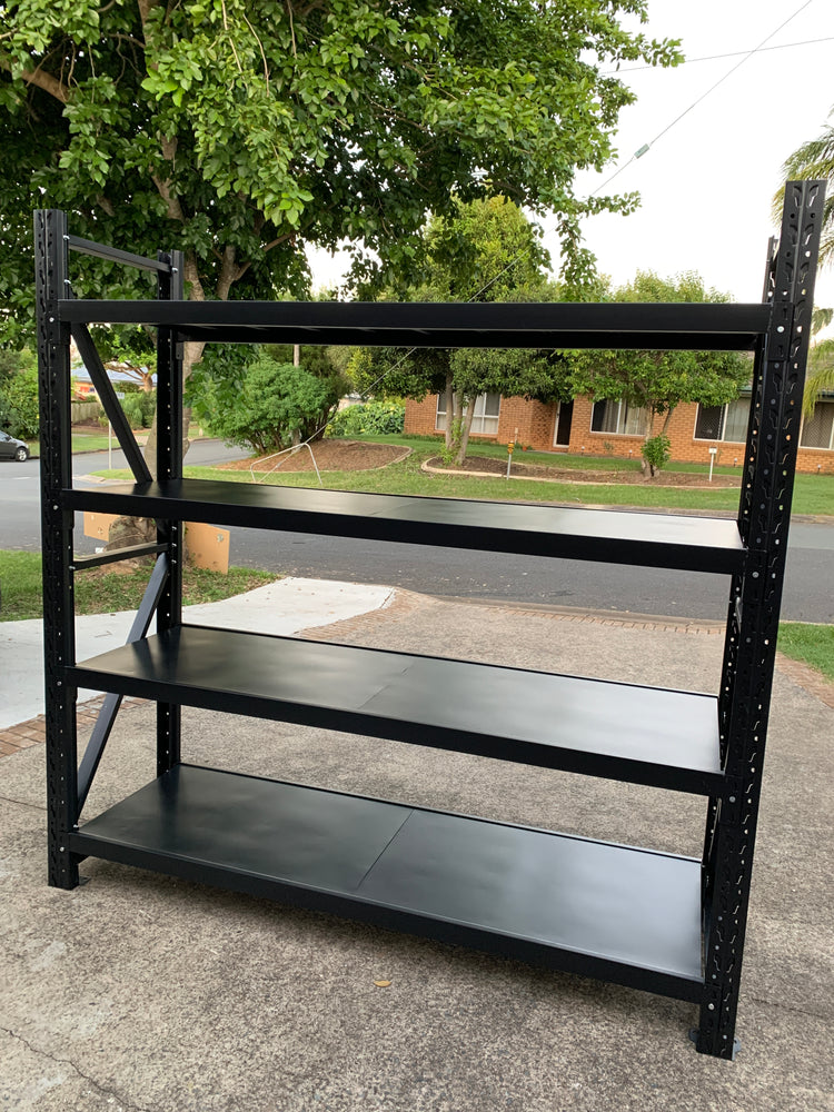2.0m(W) x 2.4m(H) x 0.6m(D) Metal Shelving 1000KG Black