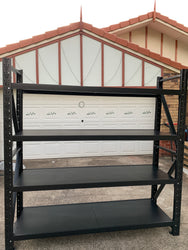 2.0m(W) x 1.8m(H) x 0.6m(D) Metal Shelving 1000KG Black