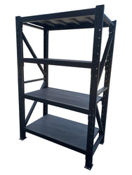 1.2m(W) x 1.8m(H) x 0.6m(D) Metal Shelving 1000KG Black