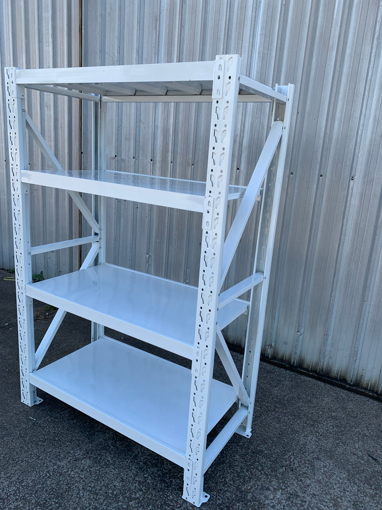 1.2m(W) x 2.0m(H) x 0.6m(D) Metal Shelving 1000KG White