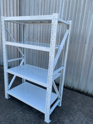 1.2m(W) x 2.0m(H) x 0.6m(D) Metal Shelving 1000KG White