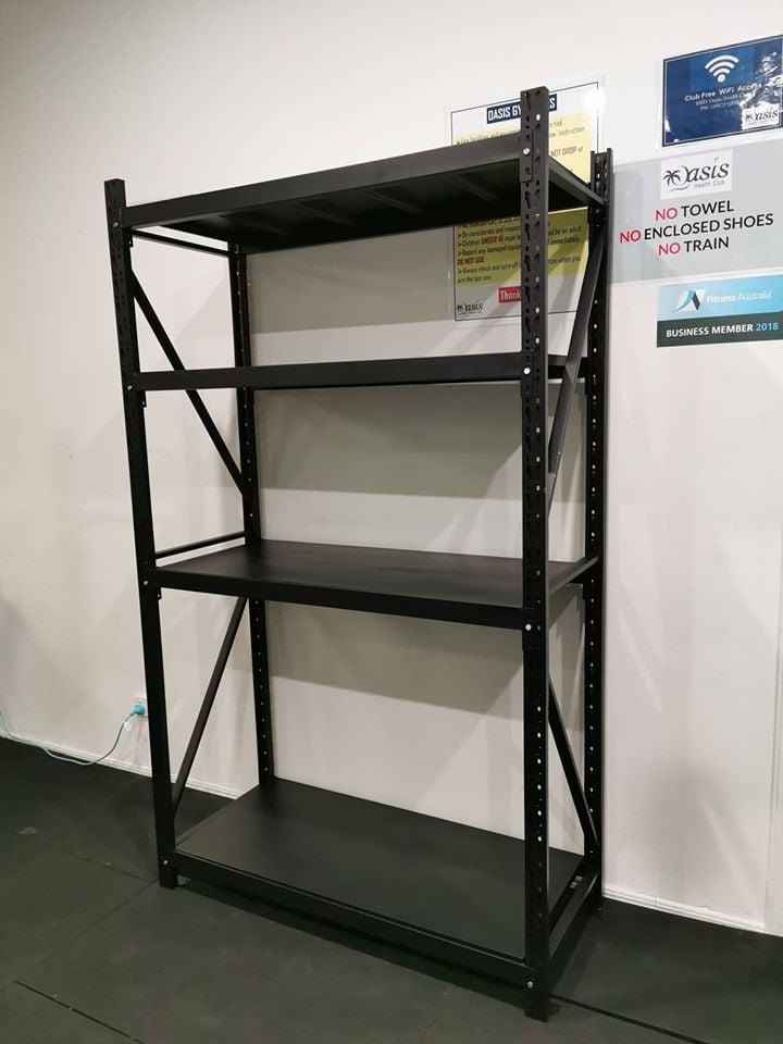 1.2m(W) x 2.4m(H) x 0.5m(D) Metal Shelving 800KG Black