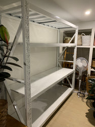 2.0m(W) x 2.4m(H) x 0.6m(D) Metal Shelving 1000KG White
