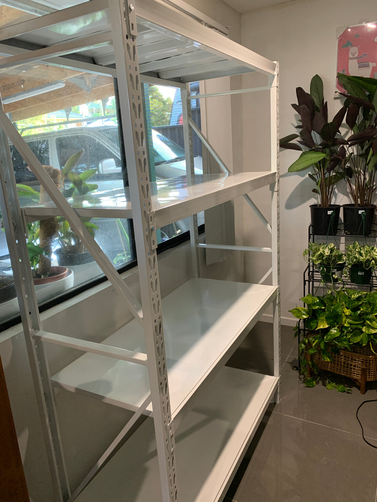 1.2m(W) x 2.0m(H) x 0.5m(D) Metal Shelving 800KG White