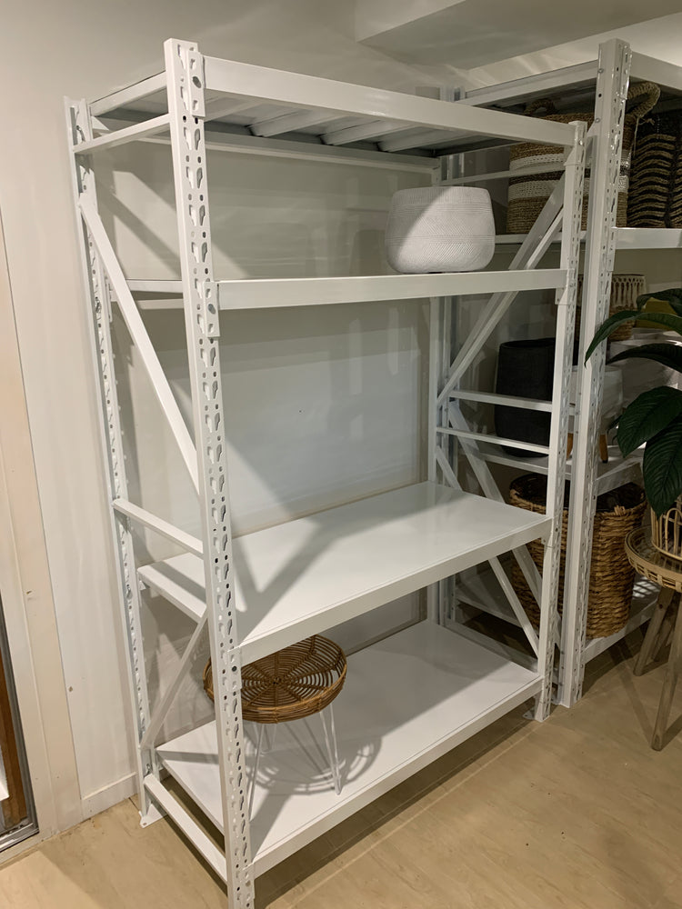 1.2m(W) x 2.0m(H) x 0.5m(D) Metal Shelving 800KG White