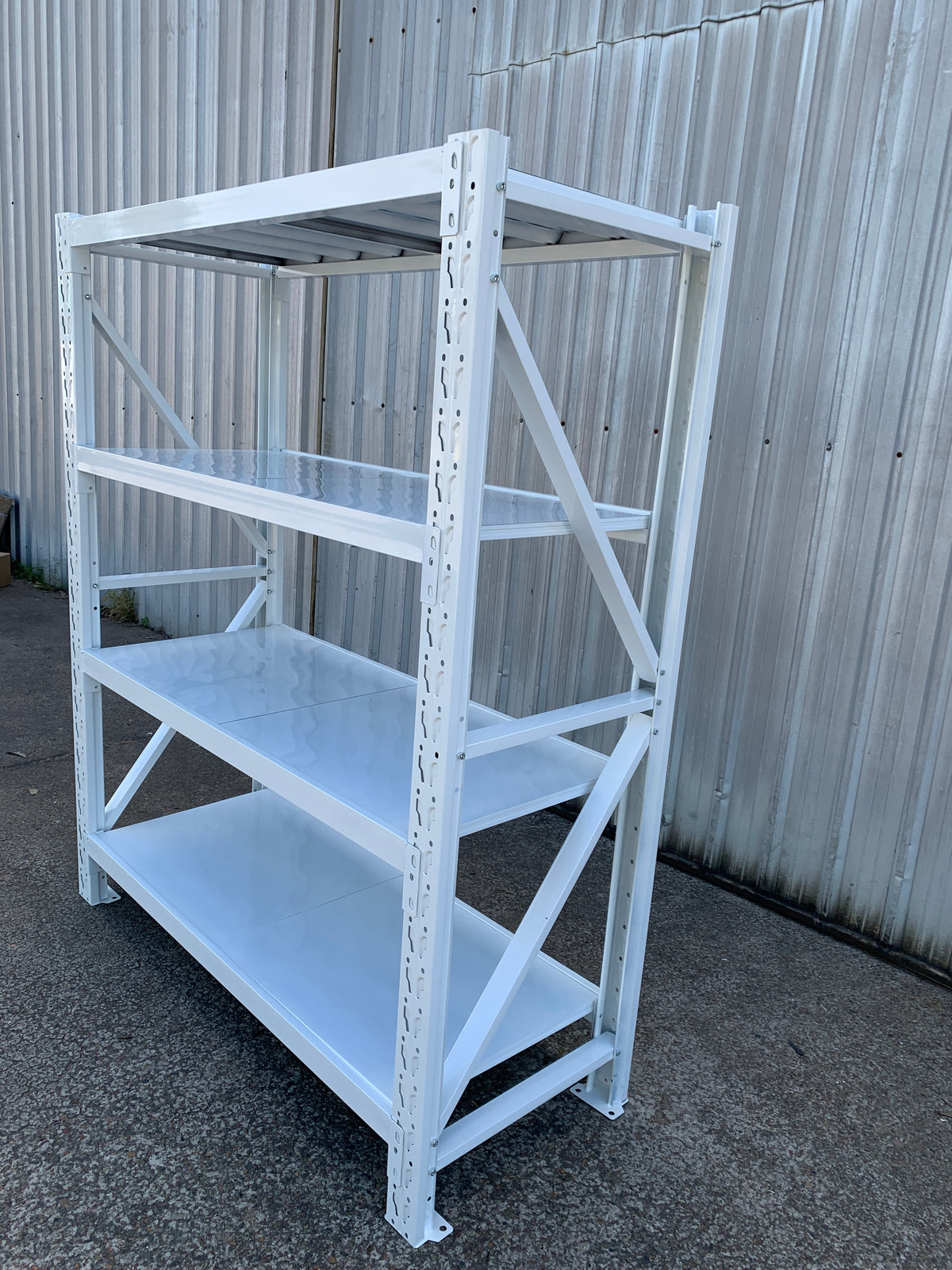 2.0m(W) x 1.8m(H) x 0.5m(D) Metal Shelving 600KG White