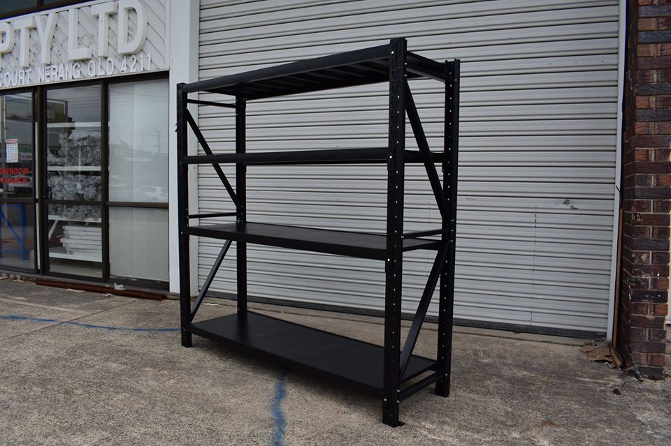 2.0m(W) x 1.8m(H) x 0.6m(D) Metal Shelving 1000KG Black