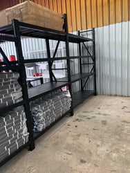 3.5m(W)x2.4m(H)x0.6m(D) 2000KG Connecting Shelving BLACK