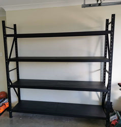 2.0m(W) x 2.4m(H) x 0.6m(D) 1600KG Heavy Duty Metal Shelving BLACK