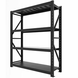 1.5m(W) x 2.0m(H) x 0.6m(D) 1600KG Heavy Duty Metal Shelving BLACK