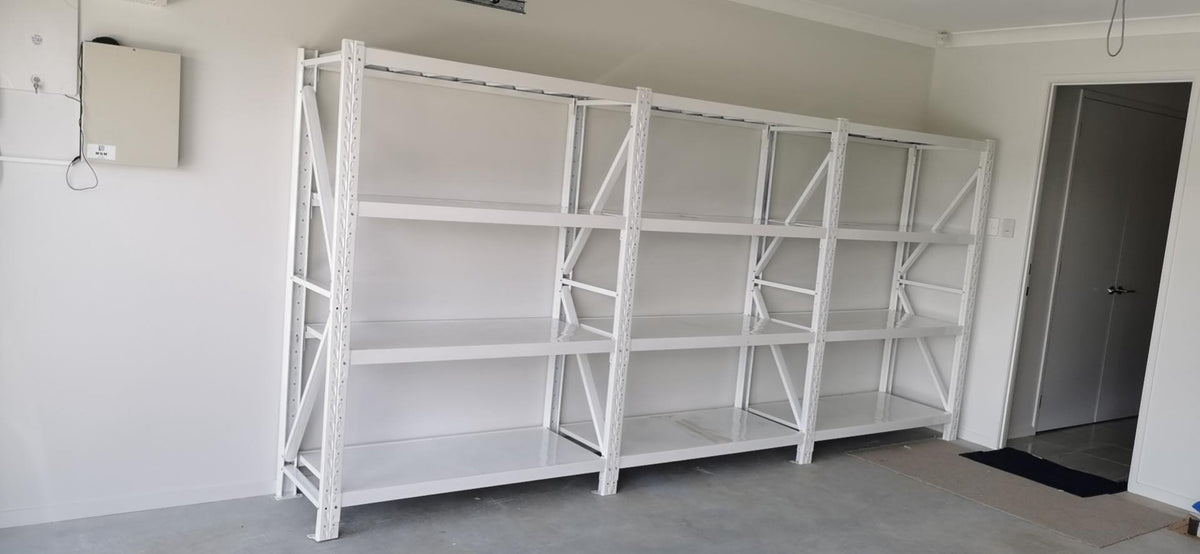 4.5m (W) x 1.8m (H) x 0.6m (D) 3000KG Connecting Shelving WHITE