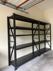 3.5m(W)x1.8m(H)x0.6m(D) 2000kg Connecting Shelving BLACK