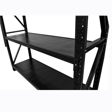 2.0m(W) x 2.0m(H) x 0.6m(D) Metal Shelving 1000KG Black