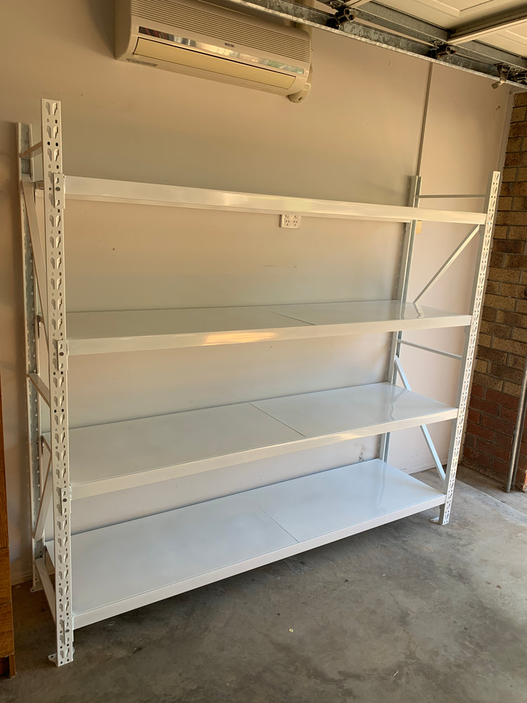 2.0m(W) x 1.8m(H) x 0.5m(D) Metal Shelving 600KG White