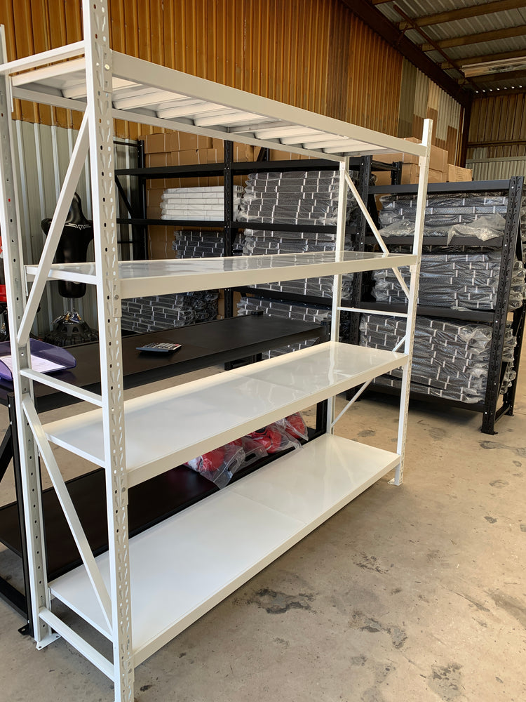 2.0m(W) x 2.0m(H) x 0.5m(D) Metal Shelving 600KG White