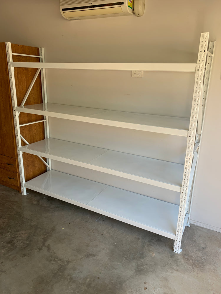 2.0m(W) x 2.0m(H) x 0.5m(D) Metal Shelving 600KG White