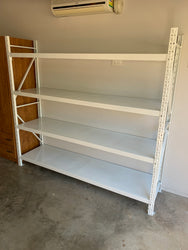 2.0m(W) x 1.8m(H) x 0.6m(D) Metal Shelving 1000KG White