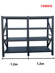 2.4m(W) x 2.0m(H) x 0.5m(D) 1600kg Connecting Shelving Black