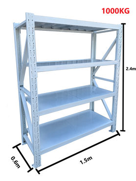 1.5m(W) x 2.4m(H) x 0.6m(D) Metal Shelving 1000KG White