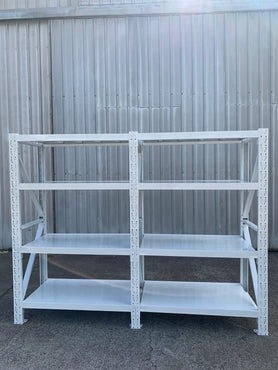 2.4m(W) x 1.8m(H) x 0.6m(D) 2000kg Connecting Shelving White